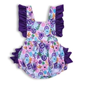 Floral baby romper, baby girl romper, toddler girl outfit, birthday outfit